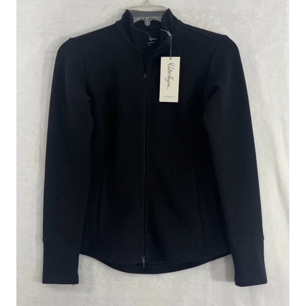 Walter Hagen Women’s Golf Jacket Black Small Full Zip UPF 50+ Pockets Active - Picture 1 of 11